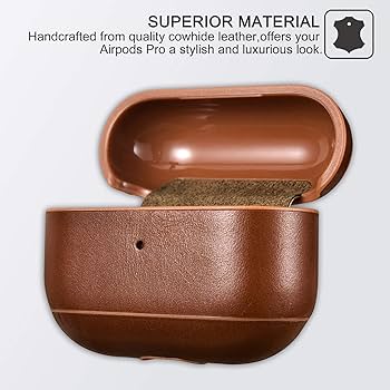 Amazon | Airpods Pro ケース レザーキーチェーン付き 本革 ポータブル